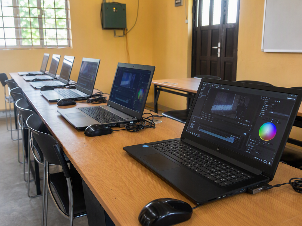 Laptops set up for training