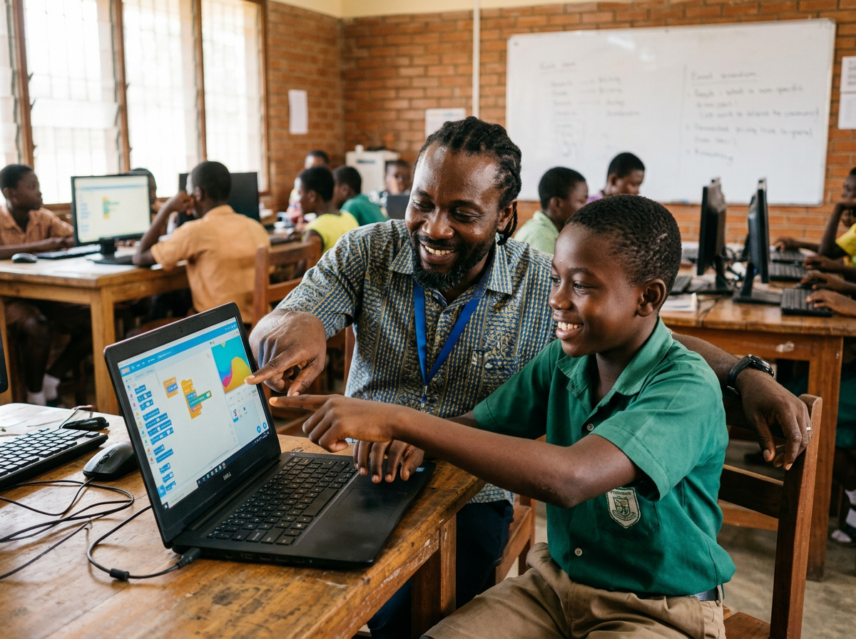 Mentor helping a student